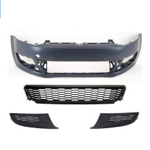 VW Polo Mk8 2009-2014 Front Bumper Kit Primed With Grilles No Fog Holes