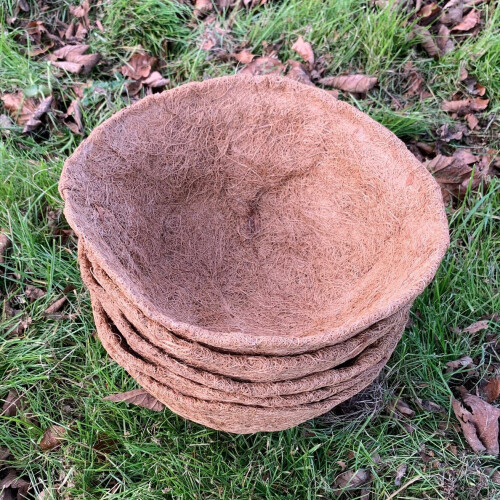 Selections Pack of 5 Round Coco Hanging Basket Planter Liner (25cm) 1