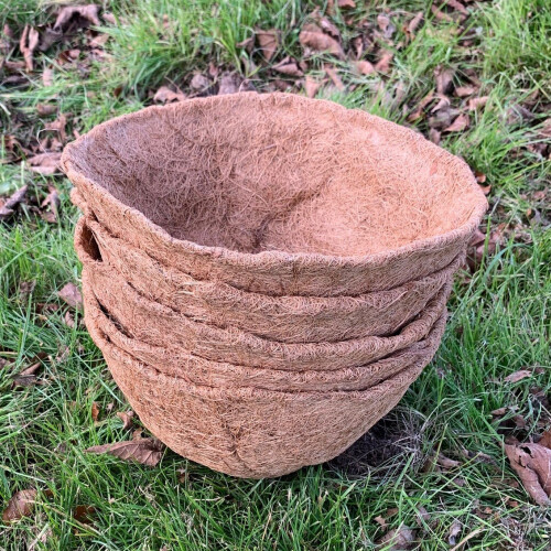 Selections Pack of 5 Round Coco Hanging Basket Planter Liner (25cm) 2