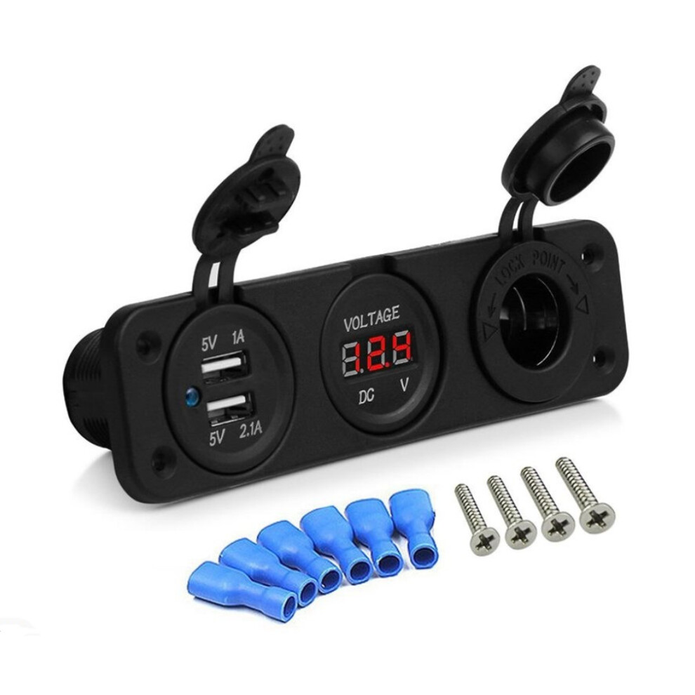 12V Cigarette Lighter Outlet Socket Panel 3 In 1 6198264568313