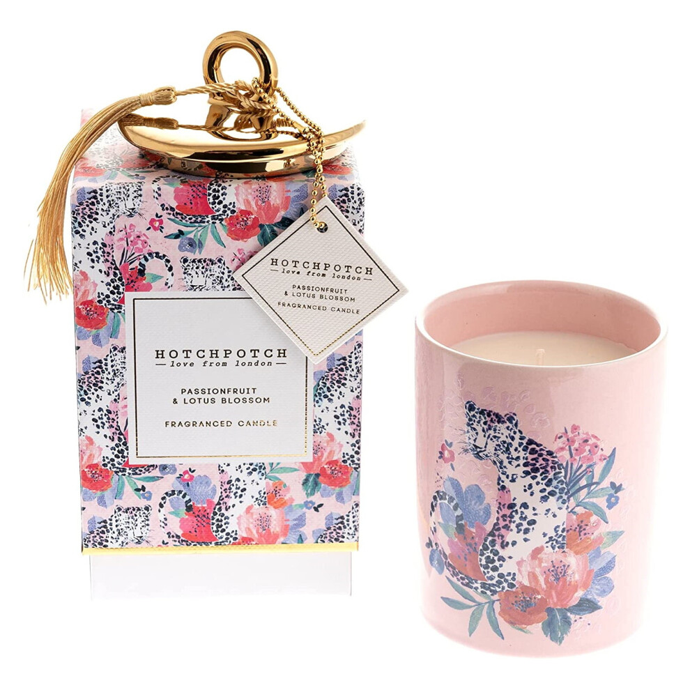 Hotchpotch Frida Big Cat Print Passionfruit & Lotus Blossom Scent Candle