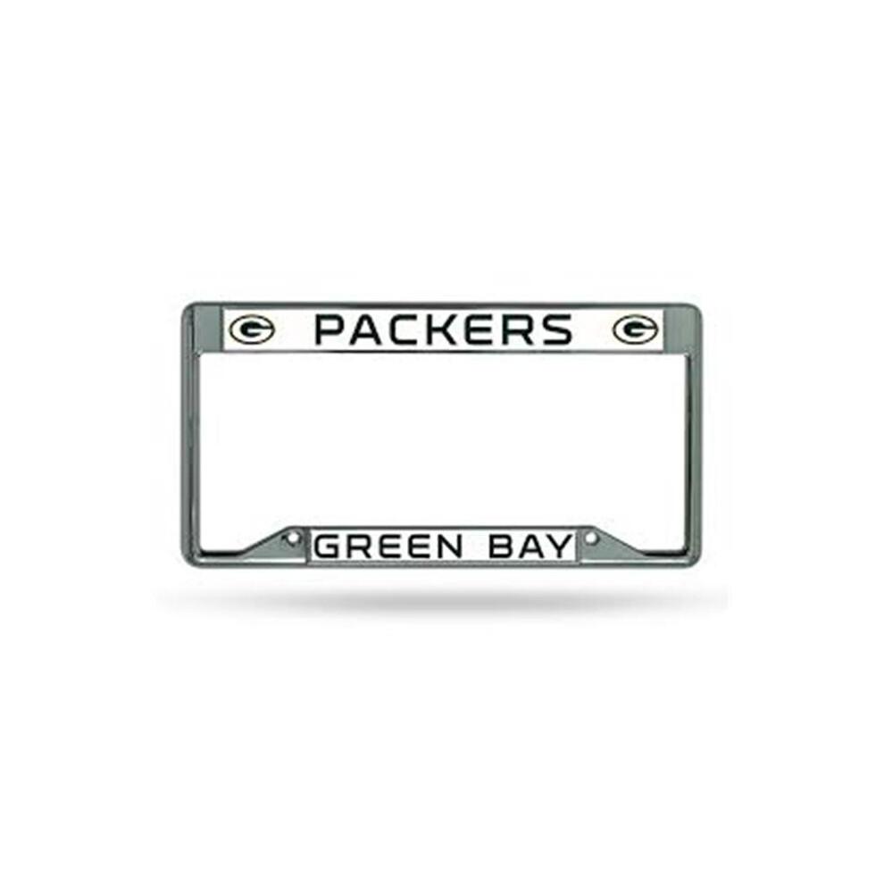 Ricoindustries Fcin3303 Bay Packers Chrome Auto License Plate Frame Green 767345289254
