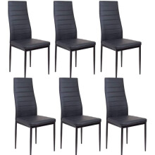 KOSY KOALA X6 BLACK FAUX LEATHER CHAIRS KITCHEN DINING CHAIRS