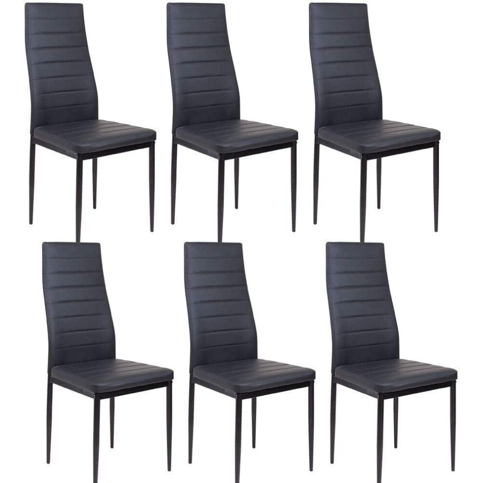 Kosy Koala X6 Faux Leather Chairs Kitchen Dining Chairs Black