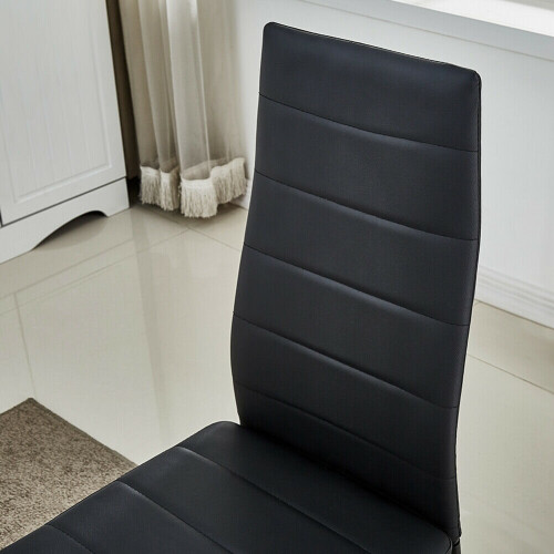 KOSY KOALA X6 BLACK FAUX LEATHER CHAIRS KITCHEN DINING CHAIRS 2