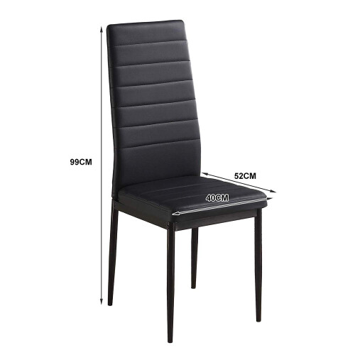 KOSY KOALA X6 BLACK FAUX LEATHER CHAIRS KITCHEN DINING CHAIRS 1