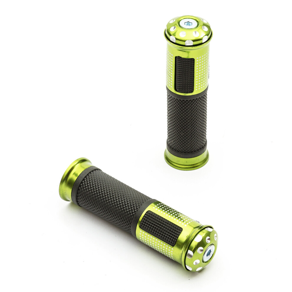 Motorcycle Handlebar Grips 7/8 22Mm Alloy Rubber Bar End Weight Motorbike Green 5055583065521