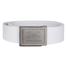 Cintura Webbing Under Armour Uomo, Bianca (100)/Argento, Taglia Unica