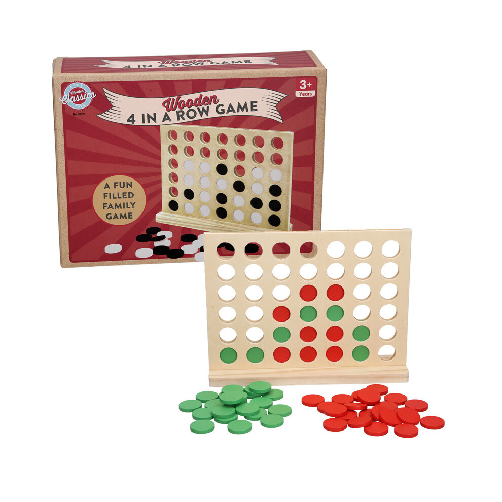 Four in a Line Traditional Wooden Board Game 4 in a Row Connect Four