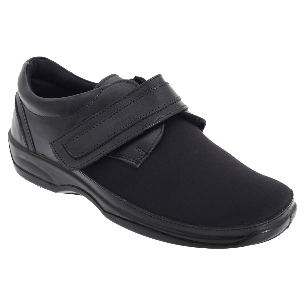 (4 UK, Black) Mod Comfys Womens/Ladies X Wide Orthotics Stretch Comfort Shoes