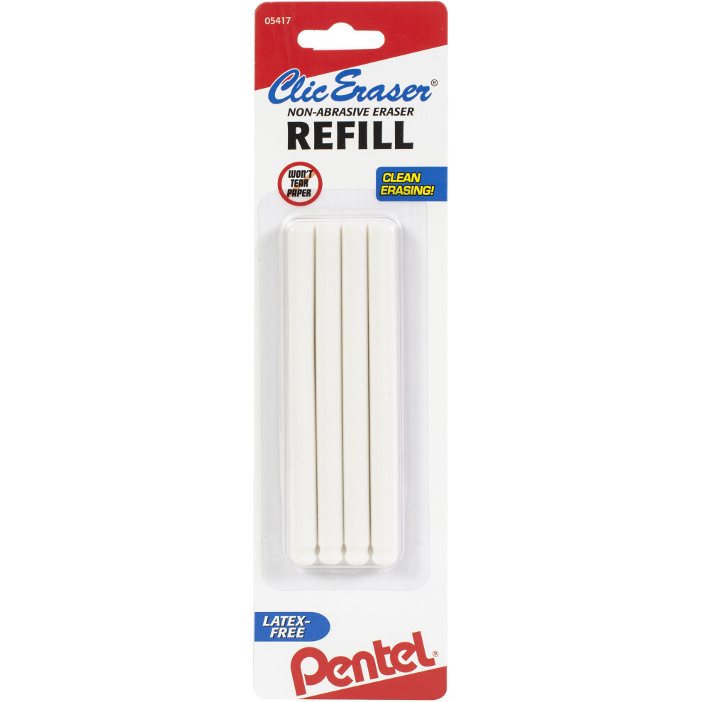 Clic Refill Erasers 4/Pkg-White -ZERBP4K6