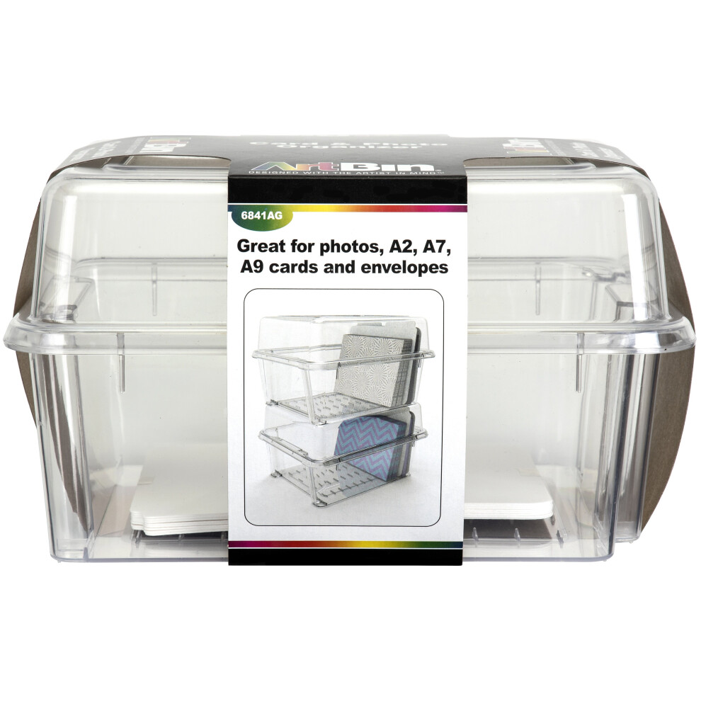 ArtBin Card & Photo Storage Box-4"X8.25"X1" Clear 6841AG