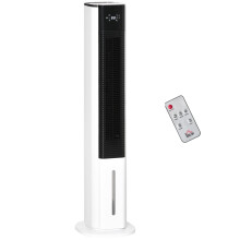 HOMCOM Quiet Air Cooler Humidifier Evaporative Ice Cooling Fan White