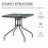 Outsunny Outsunny Square Patio Table, Tempered Glass Top Garden Dining Table 6