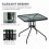 Outsunny Outsunny Square Patio Table, Tempered Glass Top Garden Dining Table 4