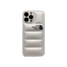 (Silver, iPhone 13) The North Face Winter Down Jacket Phone Cases For iPhone 11/12/13 Pro Max X XS