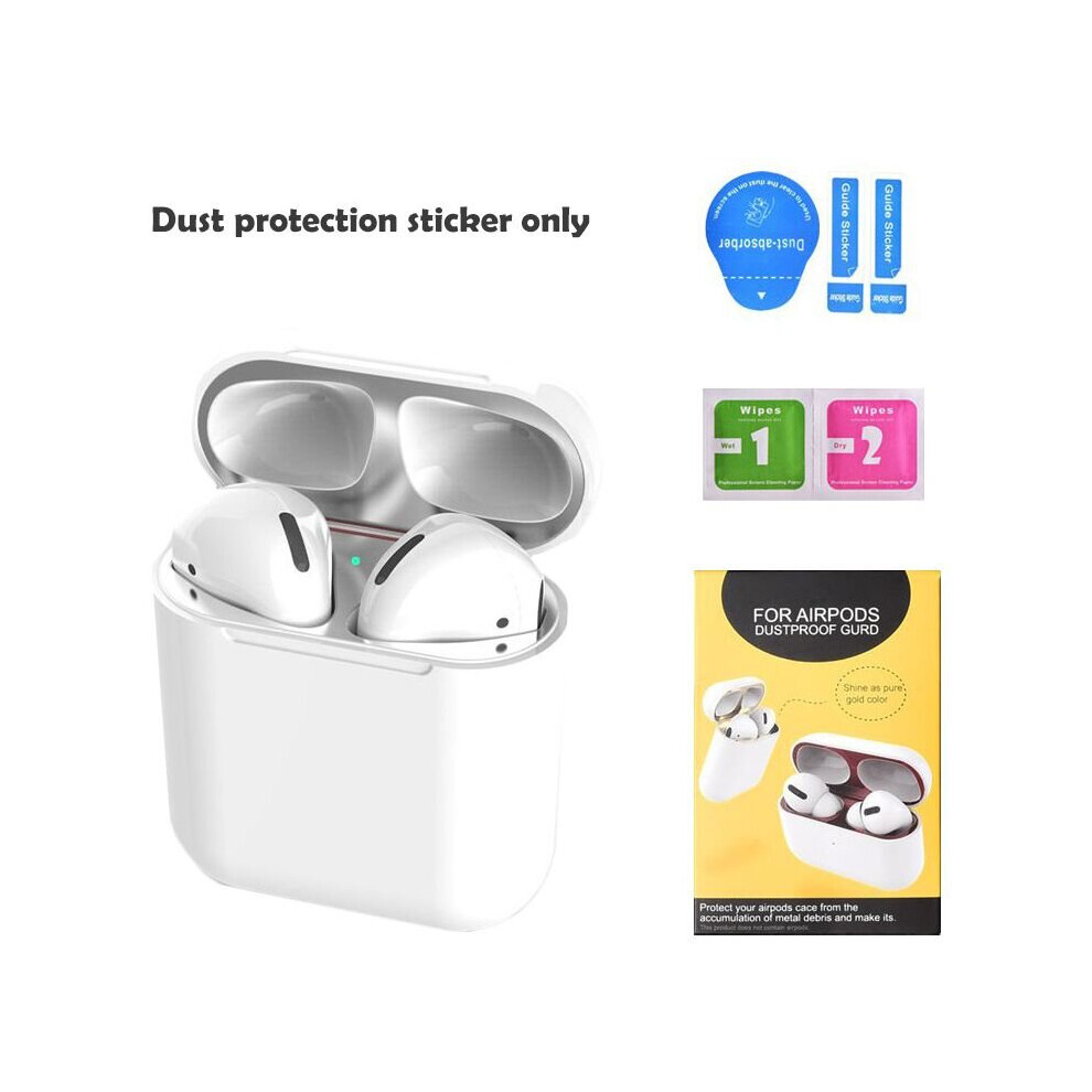 (, Airpods 3) Protect Cover For Wireless Earphone Metal Film Sticker Dust Guard For Airpods 1/2/3 Silver 692752472886