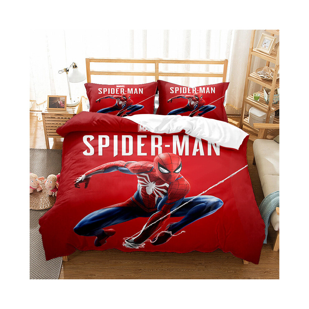 (06, Double-200*200cm) Spider-man Bedding Single Double Duvet Cover Pillow Cases Set