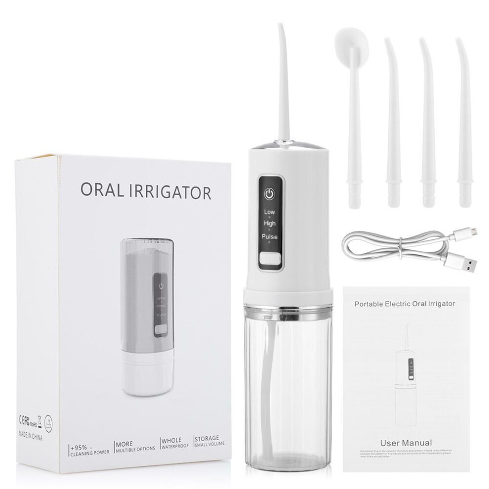 (white) Portable Electric Oral Irrigator Detachable Dental Water Flosser Teeth Cleaner