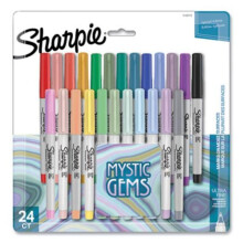 Sharpie SAN2136772 Mystic Gems Markers with Ultra-Fine Needle Tip, Multi Color - 24 Per Pack