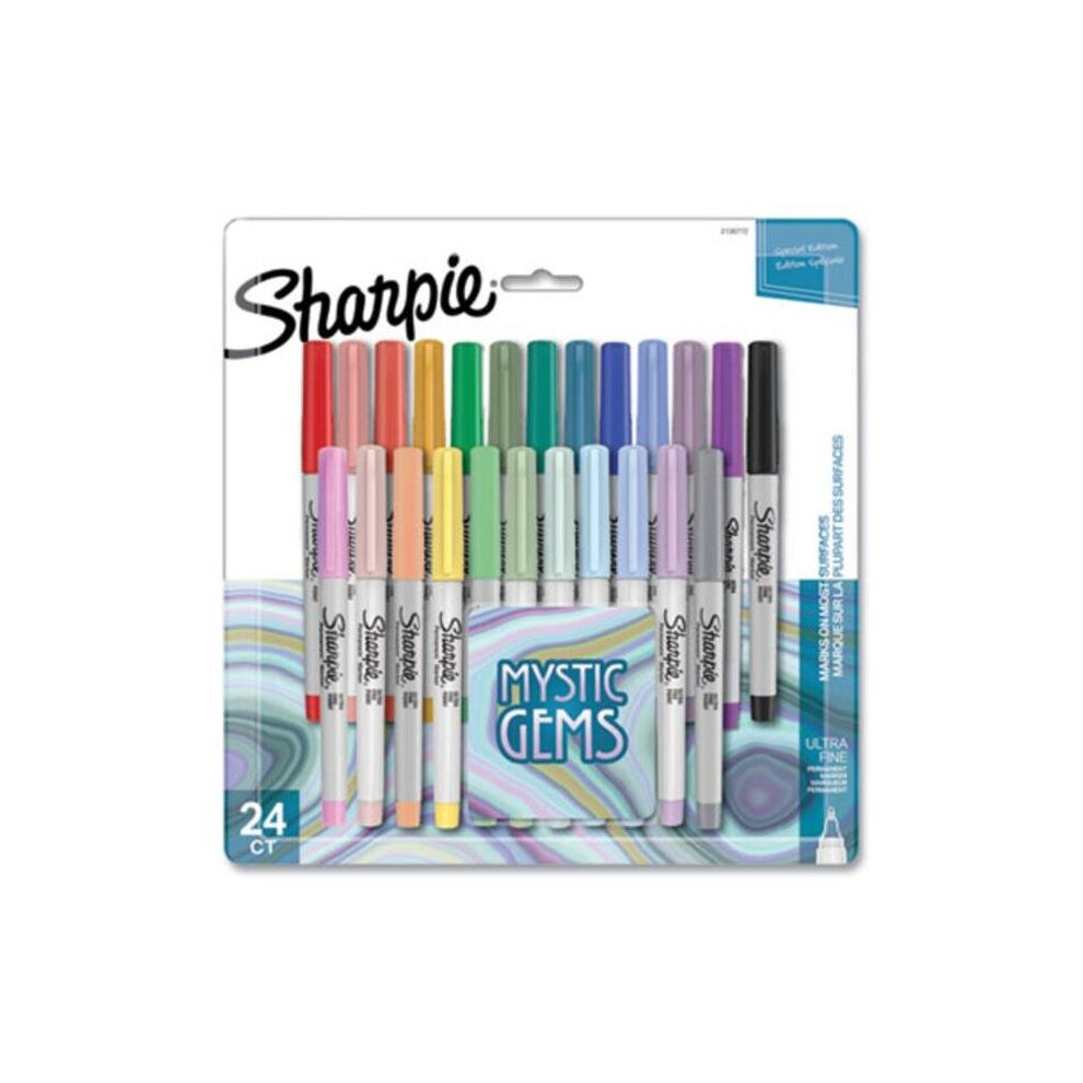 Sharpie SAN2136772 Mystic Gems Markers with Ultra-Fine Needle Tip, Multi Color - 24 Per Pack