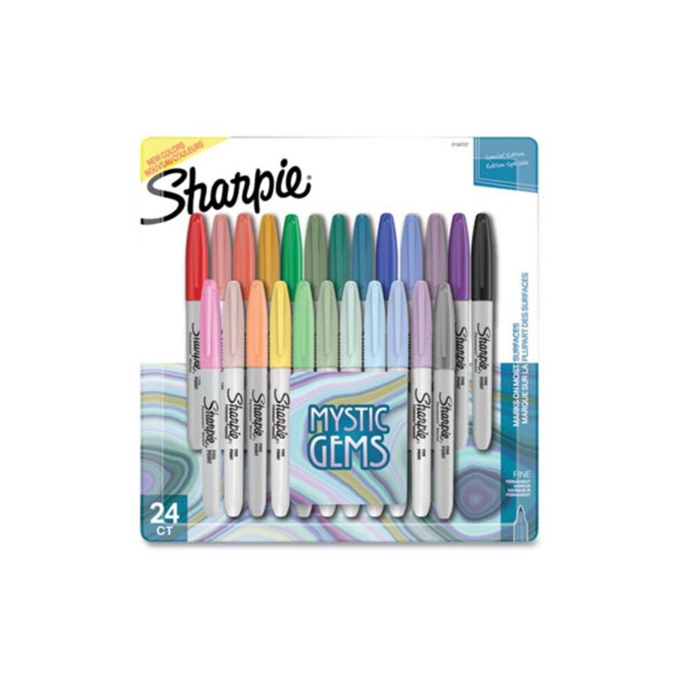 Sharpie SAN2136727 Mystic Gems Markers with Fine Bullet Tip, Multi Color - 24 Per Pack