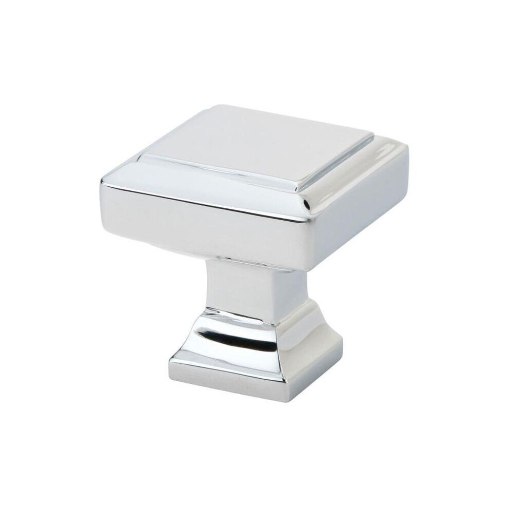 Emtek 86296Us26 1.375 In. Geometric Square Cabinet Knob, Bright Chrome 738505012739