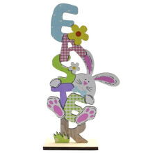 (Easter 1) Spring Easter Table Sign Wooden Rabbit Gnome Decor Home