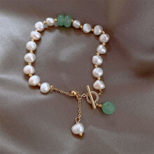 Baroque Pearl Design Buckle Bracelet Electroplating