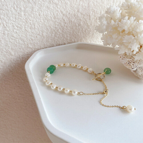 Baroque Pearl Design Buckle Bracelet Electroplating 1