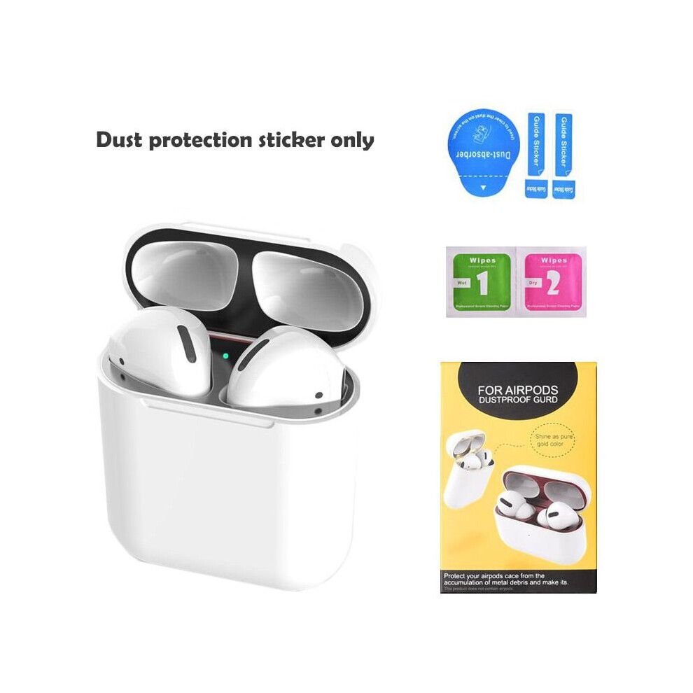 (, Airpods 1) Dust-Proof Scratchproof Sticker For Airpods 1/2/3 Guard Protective Earphone Film Black 694308978170