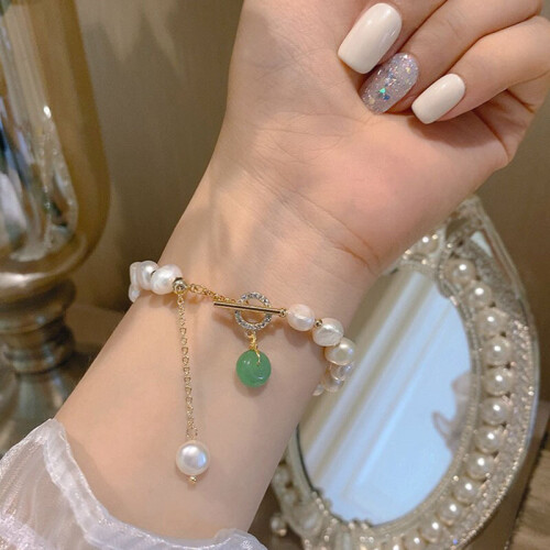 Baroque Pearl Design Buckle Bracelet Electroplating 2