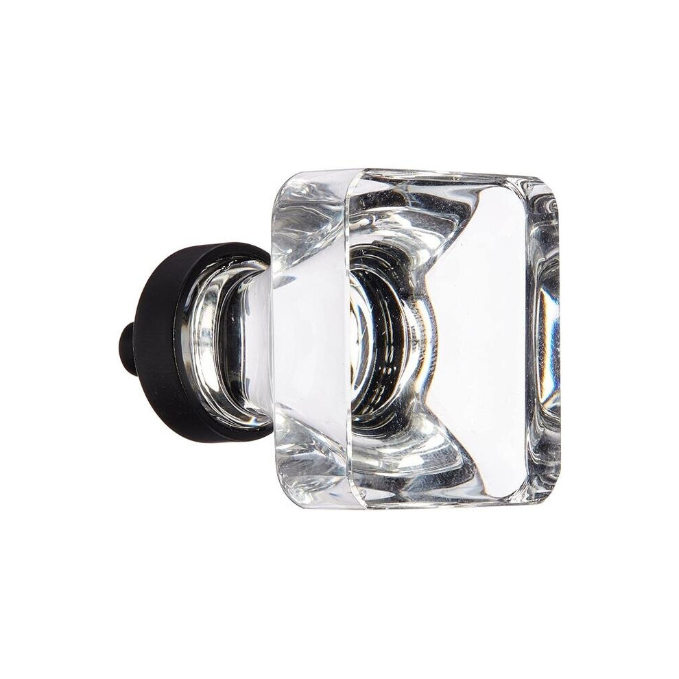 Emtek 86403Us19 1.375 In. Square Cabinet Knob, Flat Black 738505016898