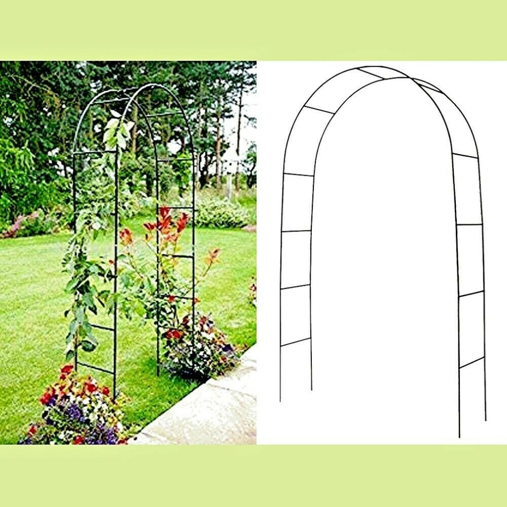 2M Outdoor Garden Metal Tubular Arch Frame Trellis Arched Climbing Plant Archway