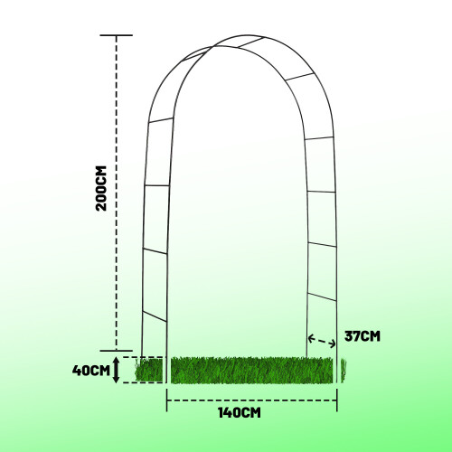 2M Outdoor Garden Metal Tubular Arch Frame Trellis Arched Climbing ...