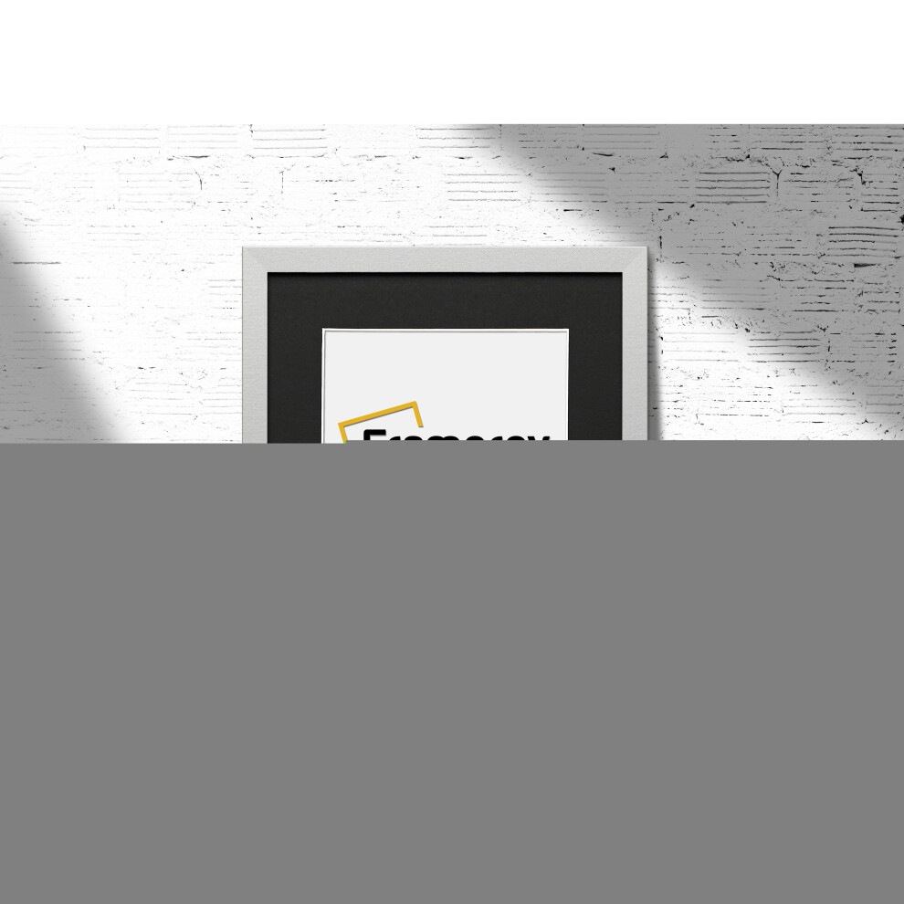 (Silver With Black Mount, 30x30CM Pic (40x40CM Frame)) Square Size Silver Picture Frame Photo Frames With Multicolored Mount Flat Wooden Poster Frames-image-OPC-P8X6KX5-NEW