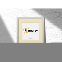 (Silver With Ivory Mount, 6x6 Pic (8x8 Frame)) Square Size Silver Picture Frame Photo Frames With Multicolored Mount Flat Wooden Poster Frames
