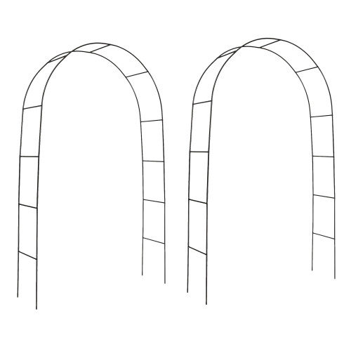 2M Outdoor Garden Metal Tubular Arch Frame Trellis Arched Climbing ...