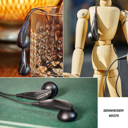 Sennheiser Στερεοφωνικά ακουστικά Deep Bass HD ακουστικά Sennheiser MX 375 Μαύρα ακουστικά στα αυτιά 2