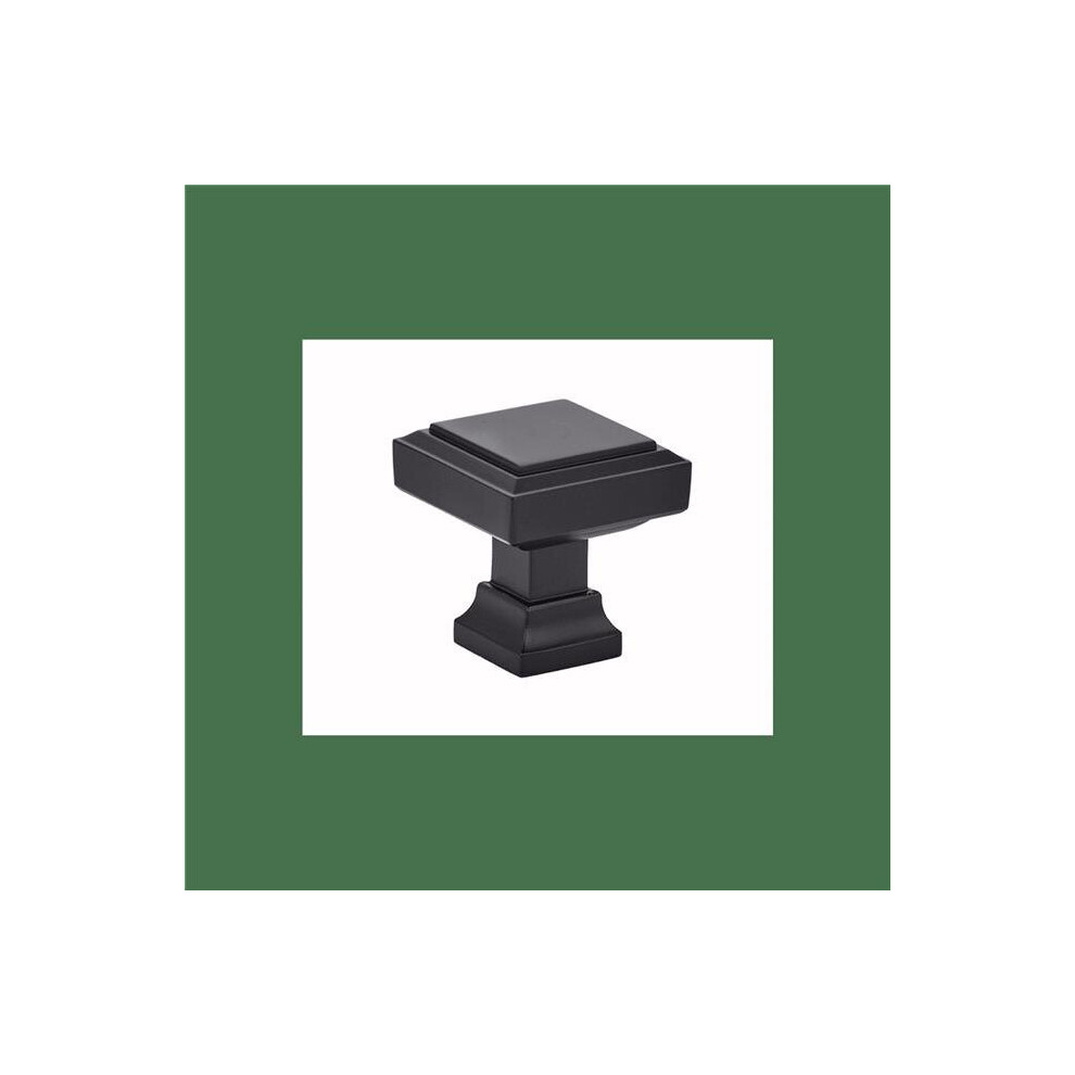 Emtek 86295Us19 1.25 In. Geometric Square Cabinet Knob, Flat Black 738505020307