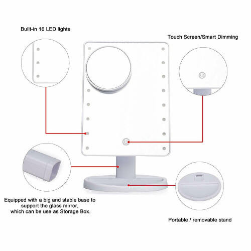 Lighted Makeup Mirror with 16 LEDs Light, Cosmetic Vanity Mirror 2