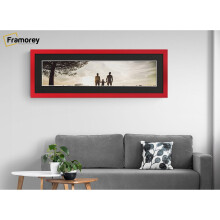 (Red With Black Mount, 26x16" Pic (30x20" Frame)) Panoramic Size Red Picture Frame Photo Frames With Multicolored Mounts Wall Hanging Frame