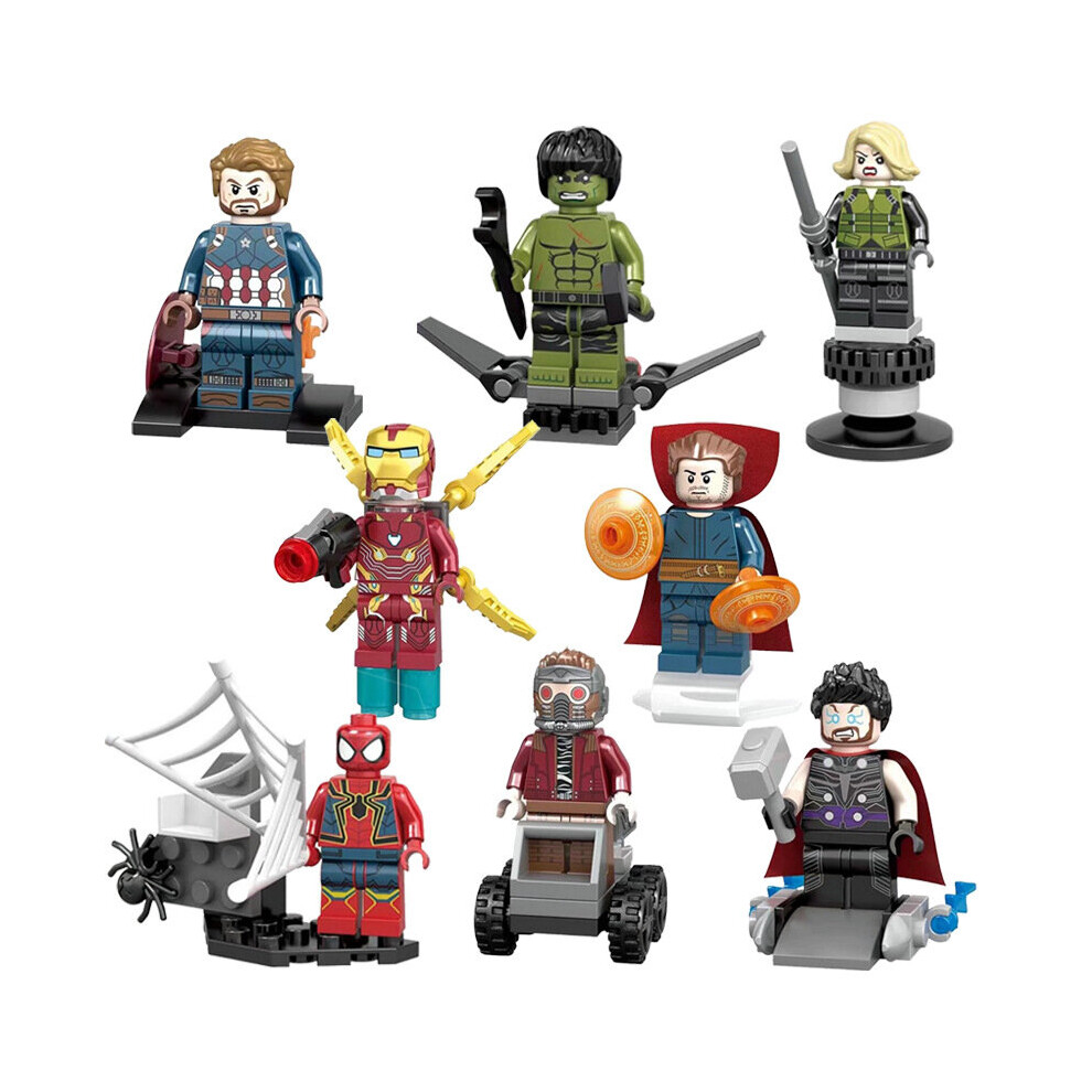 Lukytoys 8Pcs Superhero Weapon Accessories Minifigures Toys Fit Lego