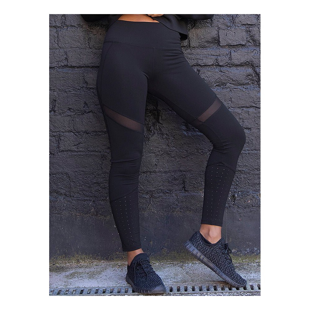 (S, ) Tombo Panelled Women's Leggings - Black