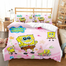 (05, Double-200*200cm) SpongeBob SquarePants Bedding Single Double Duvet Cover Pillow Cases Set