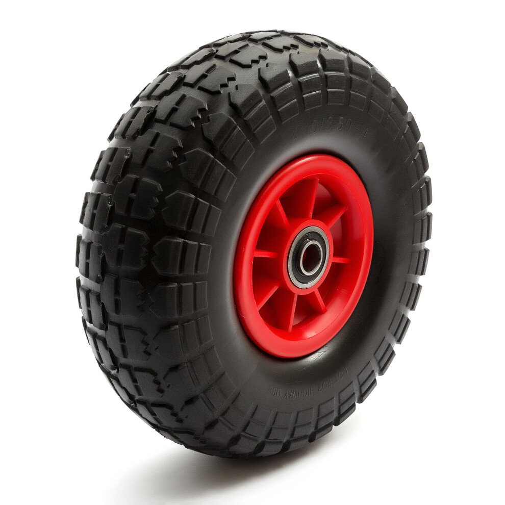 Petrolscooter Wheel + Tyre 4.10-4 / 3.50-4 Pu Wheelbarrow Trolley