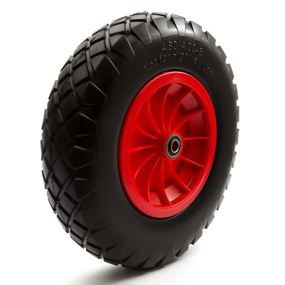 Petrolscooter Wheel + Tyre 4.00-8 / 4.80-8 Pu Wheelbarrow Trolley Red