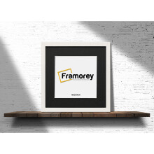 (White With Black Mount, 19x19 Pic (23x23 Frame)) Square Size White Picture Frame Photo Frames With Multicolored Mount Flat Wooden Poster Frames