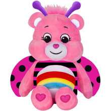 Care Bears 9-Inch Bean Lady Bug Cheer Bear Plush Toy - Soft Huggable, Rainbow Belly Badge, 22321 - Plush Soft Toy