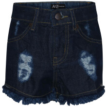 (5-6 Years, Dark Blue) Girls Shorts Dark Blue Bermuda Skinny Ripped Jeans